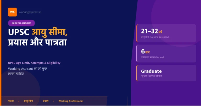 UPSC आयु सीमा, प्रयास और पात्रता