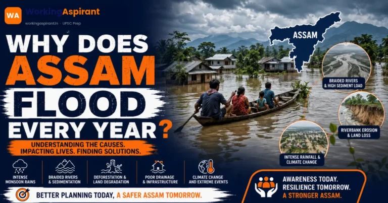 why does assam flood every year